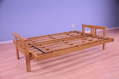 Kodiak Furniture Monterey Futon Frame with Butternut Finish, Full, - color: Frame Only, size: No Drawers, style: Butternut Finish