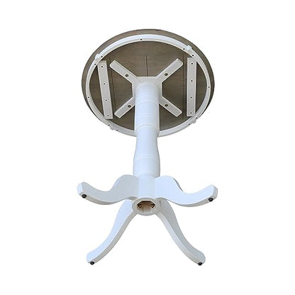 IC INTERNATIONAL CONCEPTS 30" Round Solid Wood Gray Table-Bar Height - color: White-heather Gray