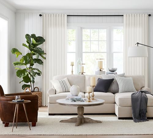 Jowels Natural Linen Curtains 84 Inch Long 2 Panels for Living Room | Ivory Light Filtering Sheer Curtain,Back Tab Pocket Pleated Look,Modern Farmhouse Textured Privacy Drapes for Bedroom Window - color: Natural, size: 52"W x 84"L (Pack of 2)