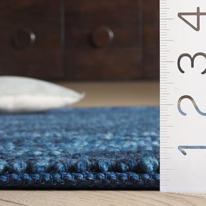 SAFAVIEH Natura Runner Rug 2'3"x7', Wool Knotted Navy & Blue NAT425N - color: Navy/Blue, size: 2'3" x 7' (Runner)