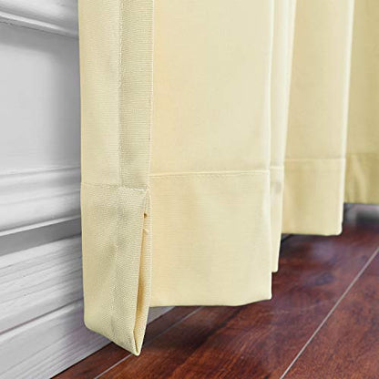 TWOPAGES 5ft Wide x 7ft Tall Flame Retardant Divider Curtains Privacy Cubicle Curtain with Grommet Top (1 Panel,Beige Yellow) - color: Beige Yellow, size: 60"W x 84"L (Pack of 1)