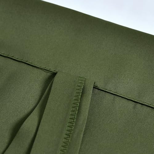 Tie Up Shade for Bathroom - Farmhouse Kitchen Curtain Thermal Insulated Window Treatment Rod Pocket Balloon Christmas Valance (1PC,Olive Green,34W x 45L) - color: Olive, size: 34"W x 45"H