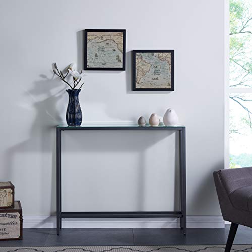 SEI FURNITURE Darrin Narrow console table, Gray - color: Gunmetal Gray