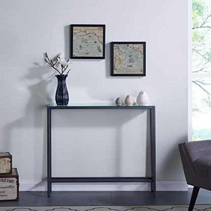 SEI FURNITURE Darrin Narrow console table, Gray - color: Gunmetal Gray