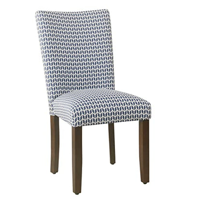 HomePop Classic Parsons Dining Chair - Blue Geometric (Set of 2) - color: Blue Geometric, style: Pack of 2