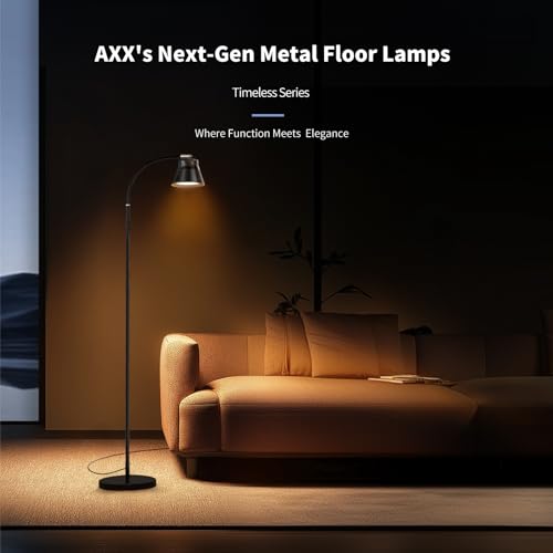 Reading Floor Lamp with Remote for Task, Craft, Architect | Non-Replaceable LED, 2000LM Bright, Dimmable, Small, Metal, Black, Gooseneck, for Living Room Bedroom, Standing Light - color: Black