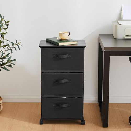 MAX Houser Dresser Storage with 3 Drawers, Fabric Dresser Tower, Vertical Storage Unit for Bedroom, Closet, Office, Black - color: Black5