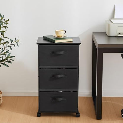 MAX Houser Dresser Storage with 3 Drawers, Fabric Dresser Tower, Vertical Storage Unit for Bedroom, Closet, Office, Black - color: Black5