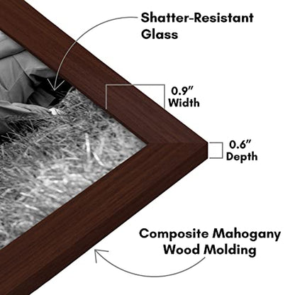 Americanflat Set of 10 Picture Frames with Shatter-Resistant Glass - Gallery Wall Frame Set with Two 8x10, Four 5x7 and Four 4x6 Frames - Signature Collection - Mahogany - color: Mahogany, style: 10 Pack