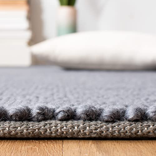 SAFAVIEH Natura Collection Runner Rug - 2'3" x 7', Dark Grey, Handmade Wool, Ideal for Bedroom, Foyer, Hallway, Entryway (NAT425H) - color: Dark Grey, size: 2'3" x 7' (Runner)