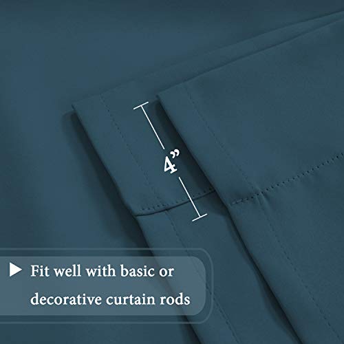 H.VERSAILTEX Balloon Shade Blackout Curtain Adjustable Thermal Insulated Tie Up Curtain Panel for Bathroom (Rod Pocket Panel, 42 inches W x 63 inches L, Dark Teal) - color: Dark Teal