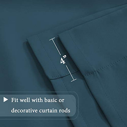 H.VERSAILTEX Balloon Shade Blackout Curtain Adjustable Thermal Insulated Tie Up Curtain Panel for Bathroom (Rod Pocket Panel, 42 inches W x 63 inches L, Dark Teal) - color: Dark Teal