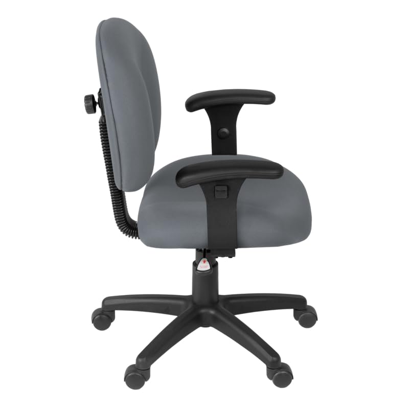 Romig Comfort Series Swivel Fabric Computer Task Chair with Adjustable Arms - Grey