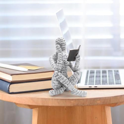 Reading Figurine Bookshelf Decor, Creative Abstract Thinker Statue, Home Office Modern Shelf Desk Book Decoration
