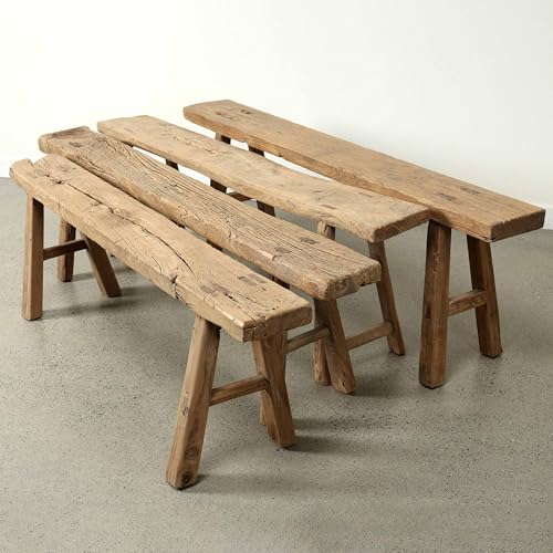 Artissance 20" H Vintage Noodle Bench 5-5.5ft Long Weathered Natural (Size and Finish Vary) - size: 20H x 60W x 5.5L