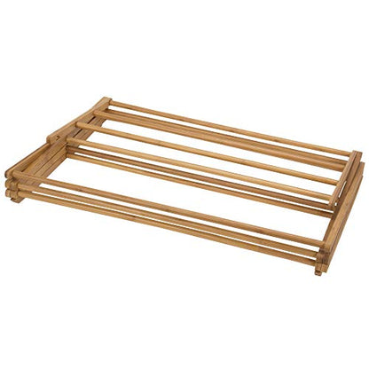 Household Essentials Bamboo Folding Clothes Drying Rack, Upscale Laundry Rack with 11 Dowels, Environmentally Friendly, Stable Frame, Shelf for Drying Flat - color: Natural Bamboo
