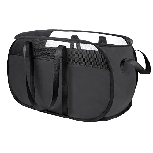 Pop Up Laundry Hamper，with Durable Handles collapsible laundry basket，Easy to Open and Fold for college Dorm,kids room，travel (Black)… - color: Black