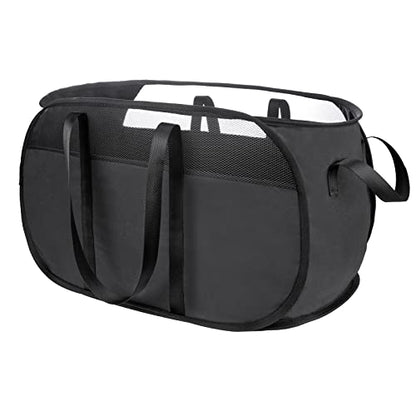 Pop Up Laundry Hamper，with Durable Handles collapsible laundry basket，Easy to Open and Fold for college Dorm,kids room，travel (Black)… - color: Black