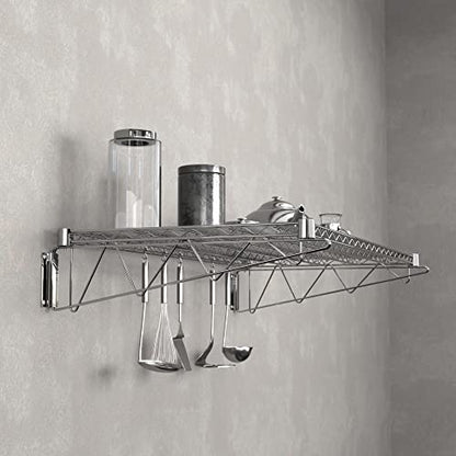 24" x 48" Chrome Wire Wall Mount Shelf - color: Chrome, size: 24" x 48"