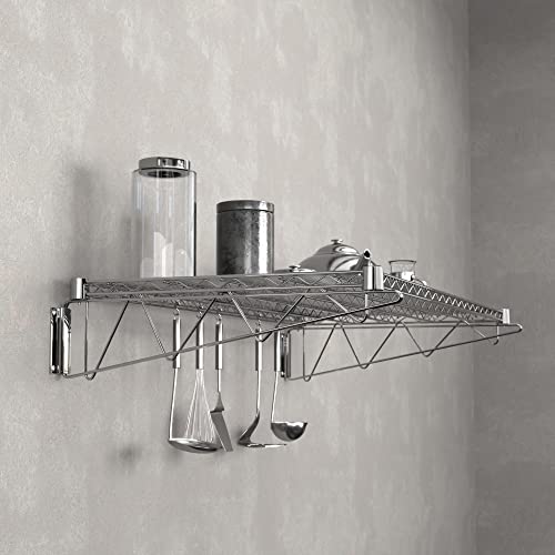 24" x 48" Chrome Wire Wall Mount Shelf - color: Chrome, size: 24" x 48"