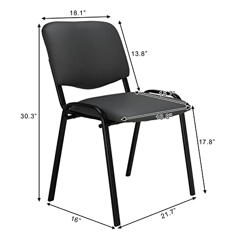 VINGLI 10-Pack Waiting Room Chairs, Stackable Chair for Office, Pu-Grey | Stacking Chairs, Armless Church Chairs, Space-saving, Guest & Reception, Office Lobby, Business Hall - color: Pu-grey, size: 10-pack