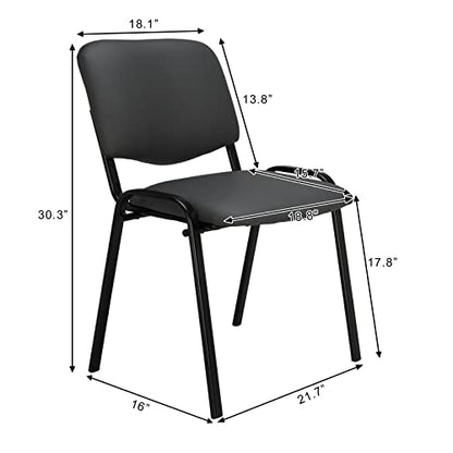 VINGLI 10-Pack Waiting Room Chairs, Stackable Chair for Office, Pu-Grey | Stacking Chairs, Armless Church Chairs, Space-saving, Guest & Reception, Office Lobby, Business Hall - color: Pu-grey, size: 10-pack