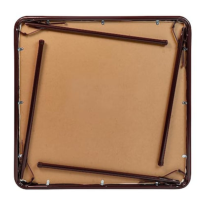 EMMA + OLIVER Brown 33.5" Square Folding Table | Lightweight, Easy Storage, Event Table - color: Brown