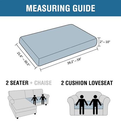 H.VERSAILTEX Super Stretch Individual Seat Cushion Covers Sofa Covers Couch Cushion Covers Slipcover Sets Thick Jacquard Textured Twill Fabric (1 Piece Loveseat Cushion Cover, Island Fossi) - color: Island Fossi, size: 1 Cushion Loveseat