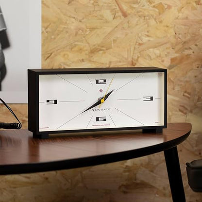 NEWGATE® Thunderbird Desk Clock | Retro Contemporary Rectangular Design | Black | Modern mid-Century Style for Desk, Mantel, Table top or Shelf - color: Black