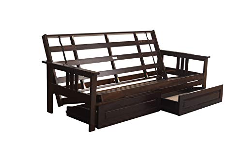 Kodiak Futons Monterey Futon Frame with Drawers, Included, Espresso - color: Frame Only, size: Drawers Included, style: Espresso Finish