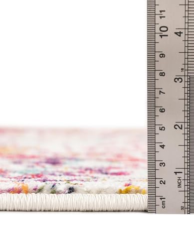 Rugs.com - Arlington Collection Rug – 6 Ft Runner Light Multi Coastal Runner – Distressed Medallion Design for Hallways, Kitchens, and Entryways - color: Light Multi, size: 2' x 6' (Runner)