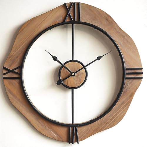 MASHI 20" Wall Clock for Living Room,Non Ticking Silent Battery Operated | Enjoy a totally silent, non-ticking experience with 1 AA battery power, paired with a 20-inch large easy-to-read clock face. - size: 20inches