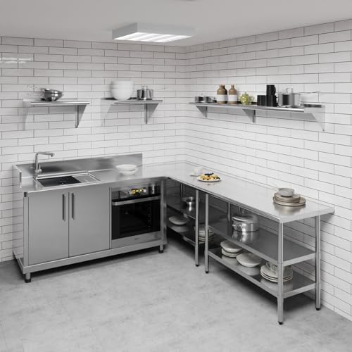 AmGood 10 in. x 72 in. Stainless Steel Wall Shelf | NSF | Metal Shelving | Garage, Laundry, Storage, Utility Room | Restaurant, Commercial Kitchen - size: 10 in. x 72 in.