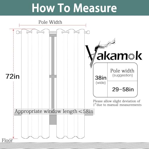 Yakamok Blackout Curtains 38x72 inch Beige Thermal Drapes-Bedroom | 2 panels,room darkening,thermal insulated,noise reducing,privacy protection,grommet window treatment,living room study dining - color: Beige, size: 38"W x 72"L (Pack of 2)