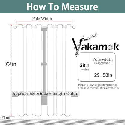 Yakamok Blackout Curtains 38x72 inch Beige Thermal Drapes-Bedroom | 2 panels,room darkening,thermal insulated,noise reducing,privacy protection,grommet window treatment,living room study dining - color: Beige, size: 38"W x 72"L (Pack of 2)
