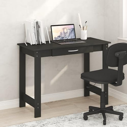 Furinno Jaya Desk, 39.2 Wide Computer Desk with Drawer, Darkwood | Office Desk, Writing Desk, for Home Office, Bedroom, Living Room - color: Darkwood, size: 39" Wide New