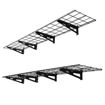 VEVOR 2-Pack Heavy Duty Garage Wall Shelving, 1 x 6 ft Steel Wall Mounted Shelving Unit, 12 x 72 Inch Per Shelf Floating Storage Metal Rack for Garage with 600 lbs Total Weight Capacity - size: 1×6 ft