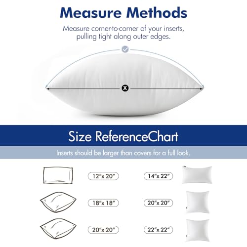 MIULEE Pack of 2 12x12 Inch Outdoor Pillow Inserts | Water-Resistant Decorative Premium Square Pillow Stuffer Sham for Porch Swing Couch Sofa Cushion Patio Furniture - size: 12x12 Inch