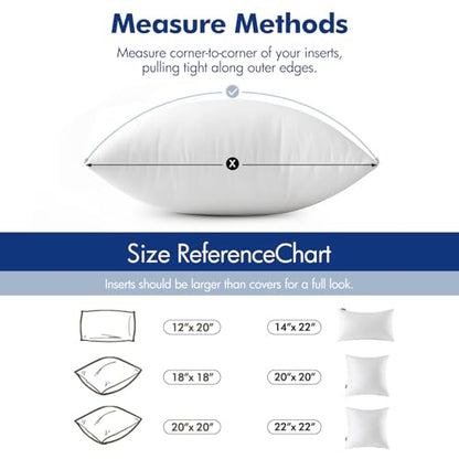 MIULEE Pack of 2 12x12 Inch Outdoor Pillow Inserts | Water-Resistant Decorative Premium Square Pillow Stuffer Sham for Porch Swing Couch Sofa Cushion Patio Furniture - size: 12x12 Inch