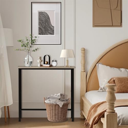 Narrow Console Table, 29.5" Small Entryway Table, Thin Hallway Tables, Slim Sofa Side Tables for Hallway, Living Room, Bedroom, Foyer, Marbleized Grey - color: Marbleized Grey