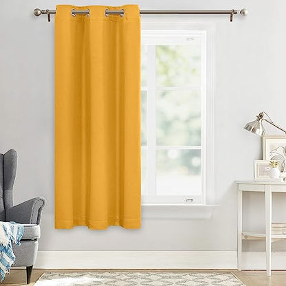 MYSKY HOME Grommet top Thermal Insulated Window Blackout Curtain for Girls Room, 42 x 63 Inch, Mustard Yellow, 1 Panel - color: Mustard Yellow, size: 42"W x 63"L (Pack of 1)