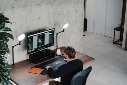LUME CUBE Edge 2.0 LED Desk Lamp | Dimmable Home Office Desk Light with USB Charging Port & Strong Swing Arm | Adjustable Color Temperature and Brightness | Circle Webcam Light - Black 2pk - size: Black - Pack of 2