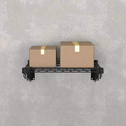 18" x 24" Black Epoxy Wire Wall Mount Shelf - color: Black, size: 18" x 24"