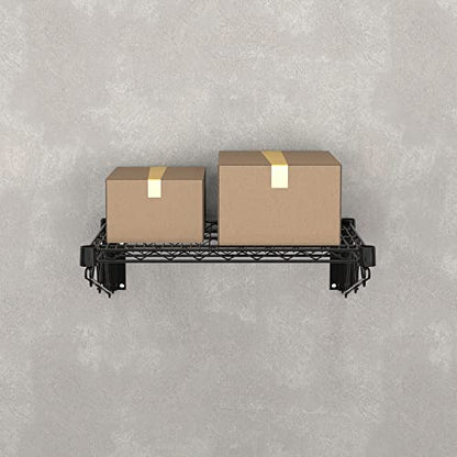 18" x 24" Black Epoxy Wire Wall Mount Shelf - color: Black, size: 18" x 24"