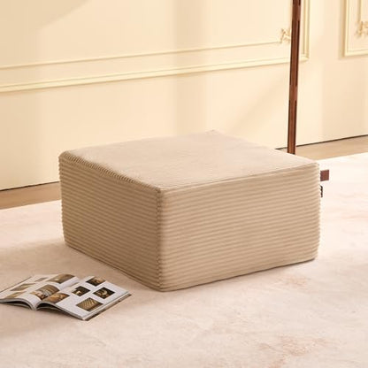 Cozy Square Ottoman, Comfortable Seating, No Assembly Required, Camel - color: Camel, size: Single Ottoman
