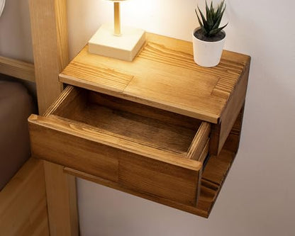 Floating Nightstand Side Accent or End Table with Storage Drawer, Wood Bedside Shelf, Handmade Floating Table (Cape Town) - color: Cape Town