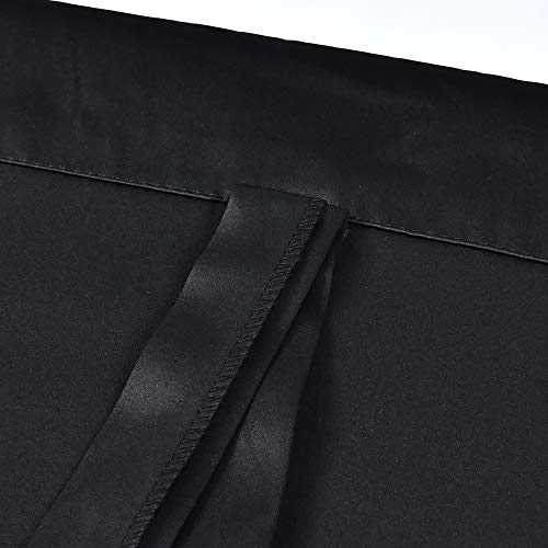 99% Blackout Thermal Insulated Adjustable Tie Up Shade Curtain with Rod Pocket Top - 34 Wide by 45 Inch Long (Black,1 Panel) - color: Black, size: 34"W x 45"H