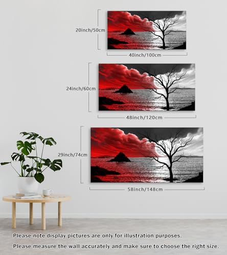 B0350 The Cloud Tree 1 Panels Modern Giclee Canvas Prints Artwork Abstract Seascape Paintings Reproduction Sea Beach Pictures Printed on Canvas Wall Art for Home Decorations Wall Decor - size: 40"L x 20"W