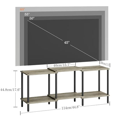 TV Stand, Entertainment Center, Industrial TV Media Console Table with Open Storage Shelves, 2 Tier TV Cabinet for Living Room, Bedroom LTS107Q - color: Light Oak