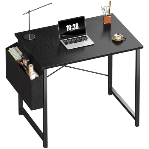 OLIXIS Small Computer Desk, 31 Inch Gaming Desks for Home Office | Writing Study Craft Work Table, Computer Workstation for Bedroom Small Spaces with Storage Bag, Black - color: Black Top &Black Legs, size: 31 Inch